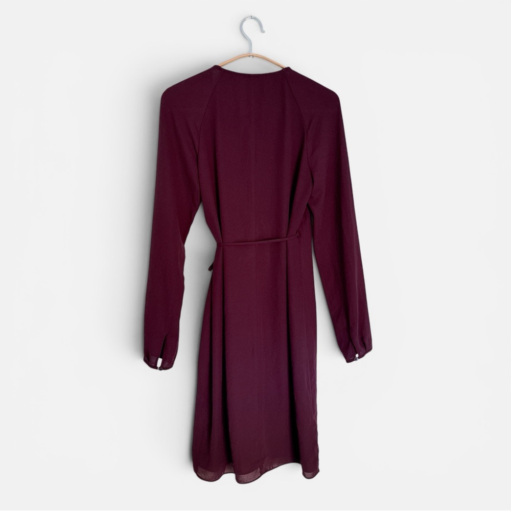 Aritzia Babaton Degrazia Wrap Mini Dress Wine Burgundy - Size XXS - Picture 5 of 8